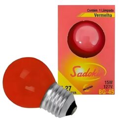 LAMPADA BOLINHA 15X127 E27 VERMELHA SADOKIN/TASCHI