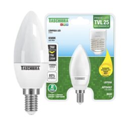 LAMPADA VELA COM BICO E14 LEITOSA TASCHIBRA