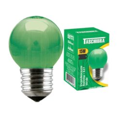 Eletro Soberano|LAMPADA BOLINHA 15X127 VERDE TASCHIBRA
