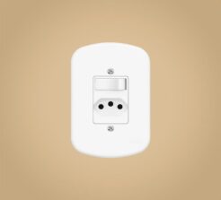 INTERRUPTOR SIMPLES E TOMADA 2P+T 20A BLANC FAME