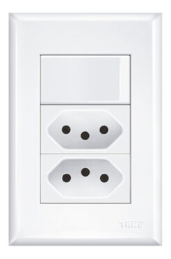 INTERRUPTOR S 2 TOMADA 10A 250V 4X2 HABITAT FAME