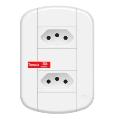 TOMADA PADRAO DUPLA 2P+T 20A DIST C/P BLANC