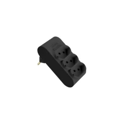 PLUG MULTIPLICADOR 2P+T DE 10A/250V PRETO FAME
