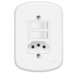 INTERRUPTOR 2 TCL SIMP E TOMADA 2P+T20A BLANC FAME