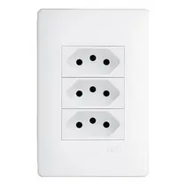 TOMADA TRIPLA 2P+T 10A C/P BRANCO 3920 FAME REF 3126
