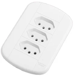 TOMADA TRIPLA PADRAO 2P+T 10A C/P BLANC 3921 FAME