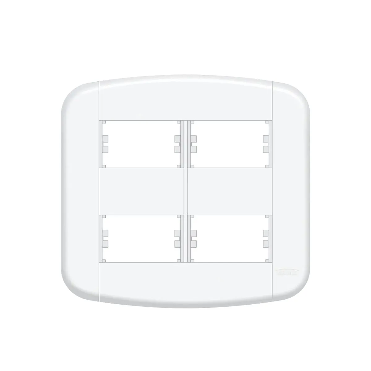 PLACA 4X4 4 MODULOS DIST.C/SUPORTE 3943 BLANC FAME