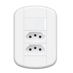 INTERRUPTOR SIMPLES E 2 TOMADA 2P+T 10A BLANC FAME